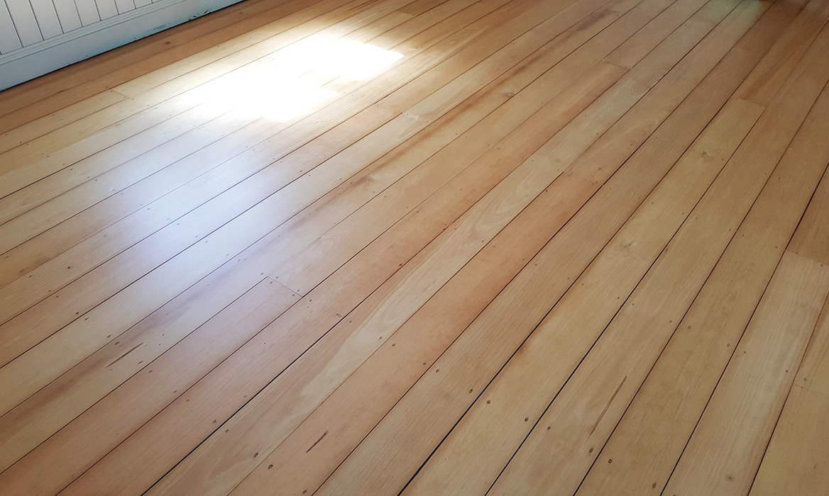 Hoop Pine flooring after